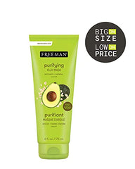 Freeman avocado oatmeal mask application on face shows even spread across cheeks and nose.