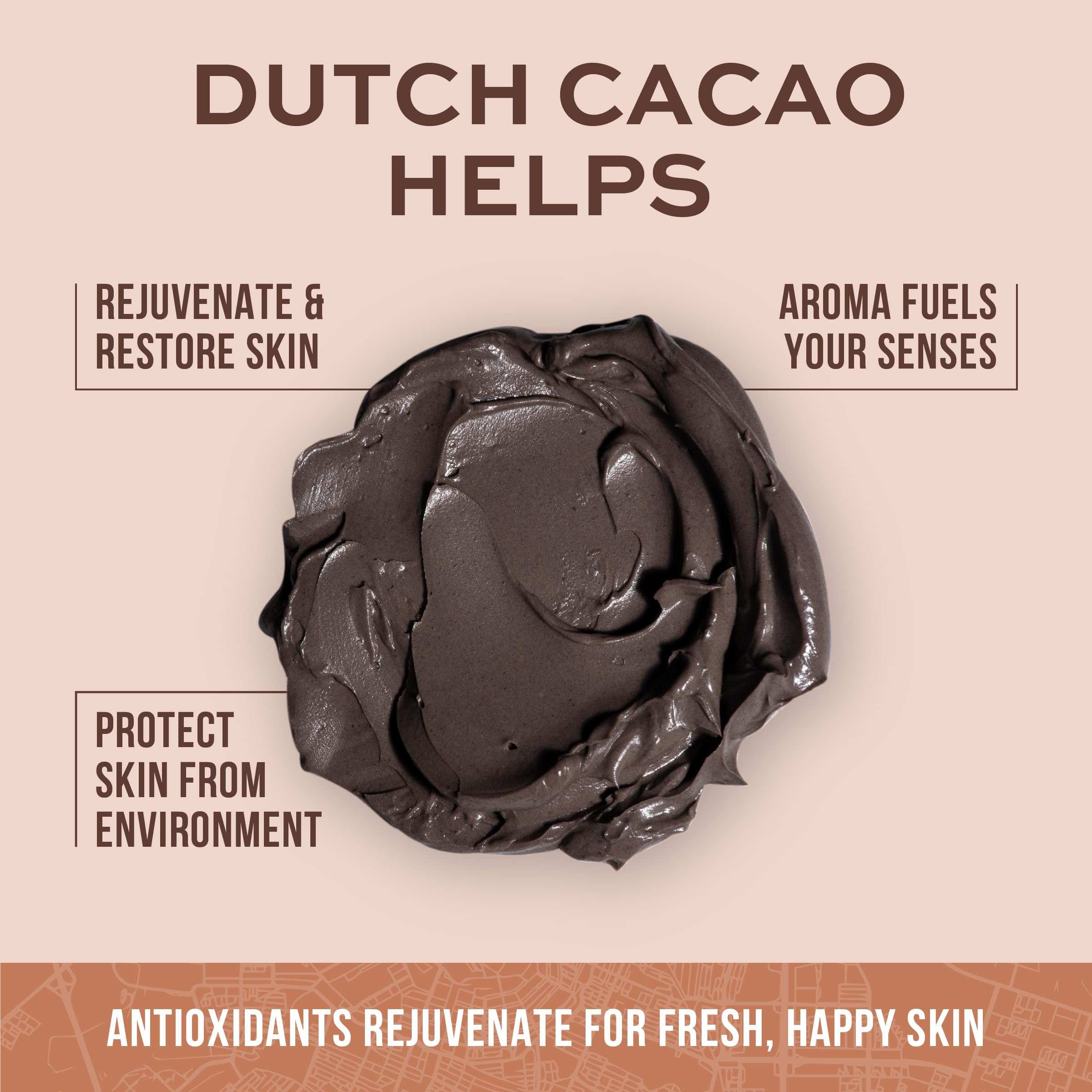 Freeman Exotic Blends Dutch Cacao Cream Mask on skin during face application close-up