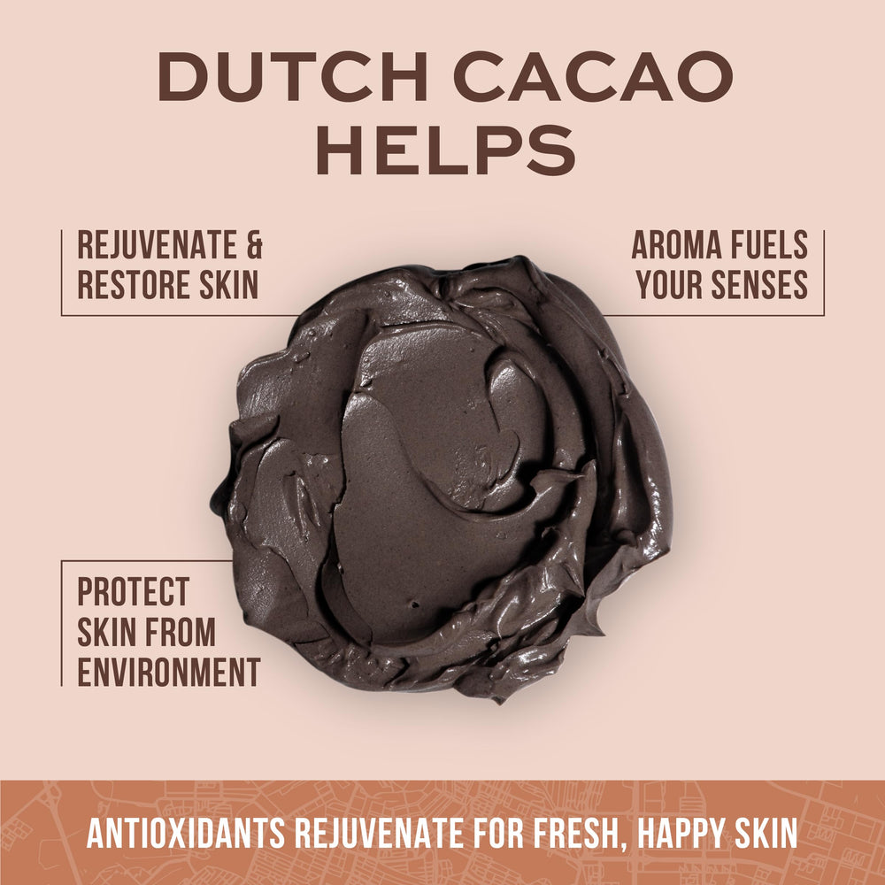 Freeman Exotic Blends Dutch Cacao Cream Mask on skin during face application close-up