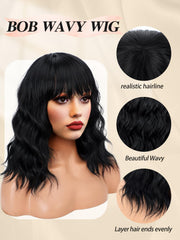 FREEMEIGE bangs wig closeup emphasizing defined bangs for face-framing charm