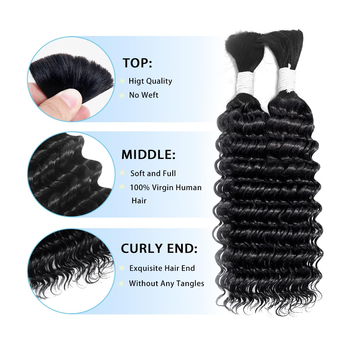 Freemiss 12a Brazilian virgin braiding hair ready for coloring and styling