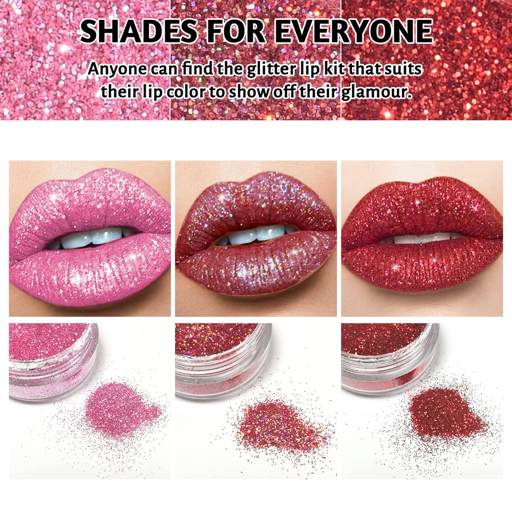 FREEORR glitter lip kit application step enables easy, precise 3D glow.