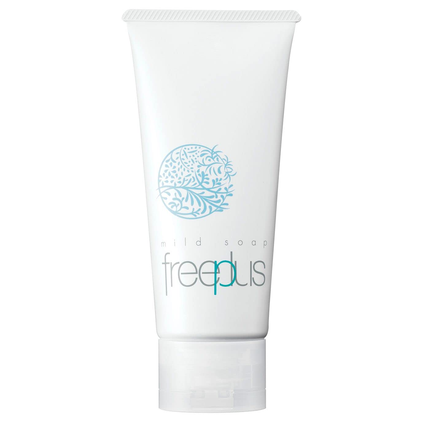 FreePlus Kanebo mild soap packaging closeup shows gentle cleansing preserving moisture.