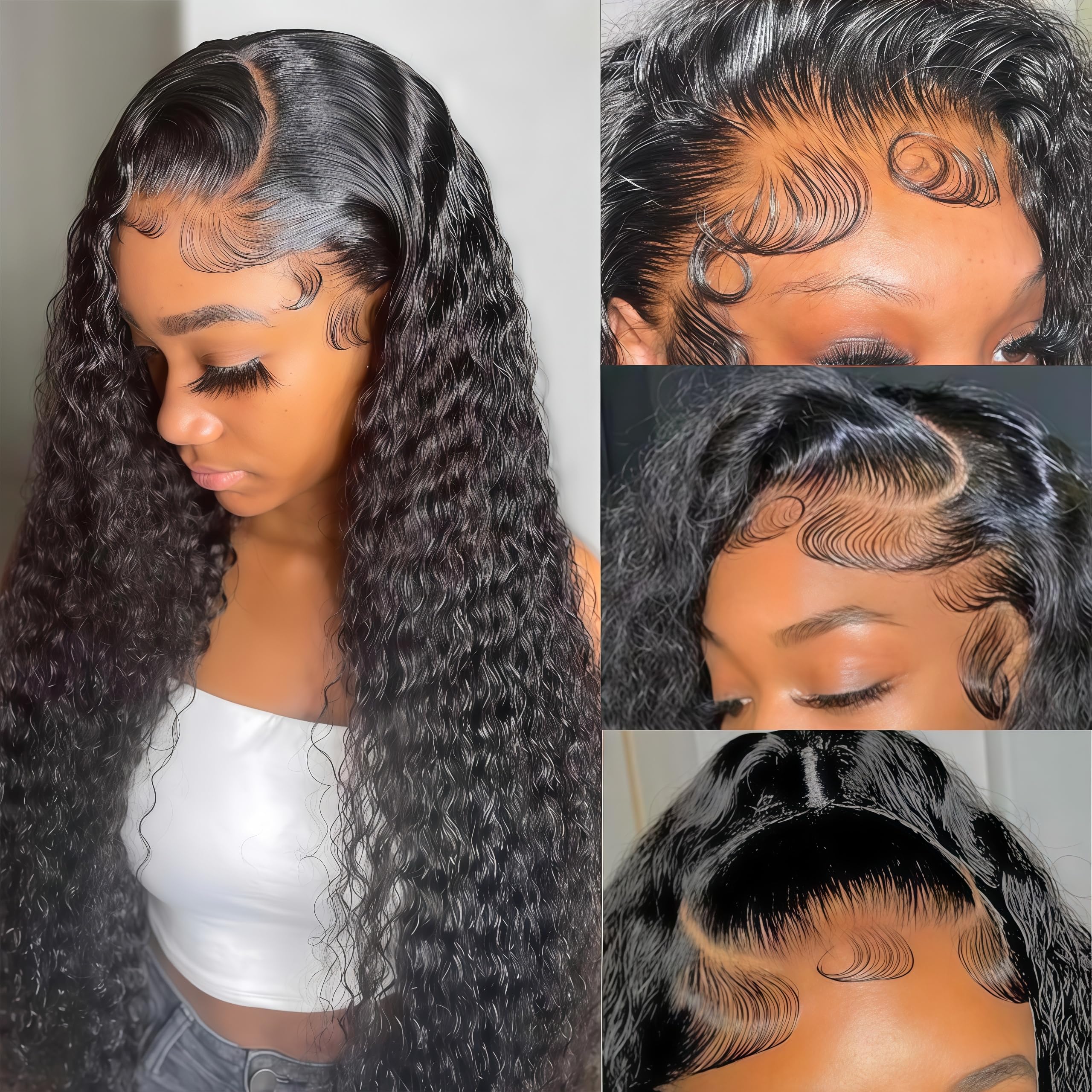 Freeternit virgin human hair deep-wave 30-inch length shine and fullness