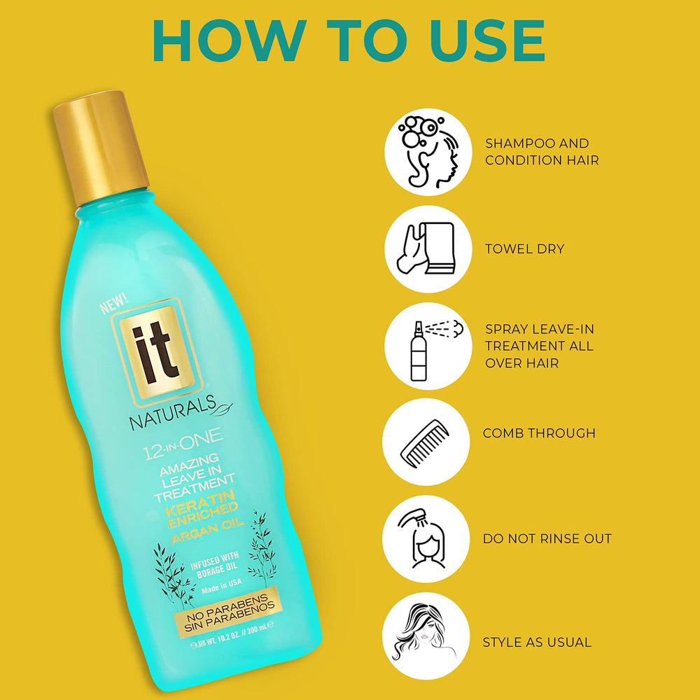 Freeze It leave-in spray on damp hair demonstrates quick, no-rinse styling.
