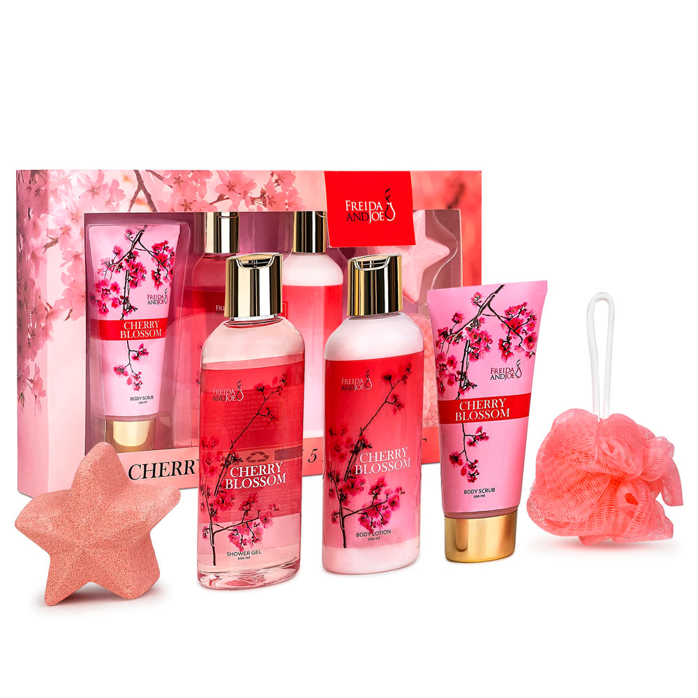 Freida and Joe Cherry Blossom Body Scrub jar offers gentle exfoliation.