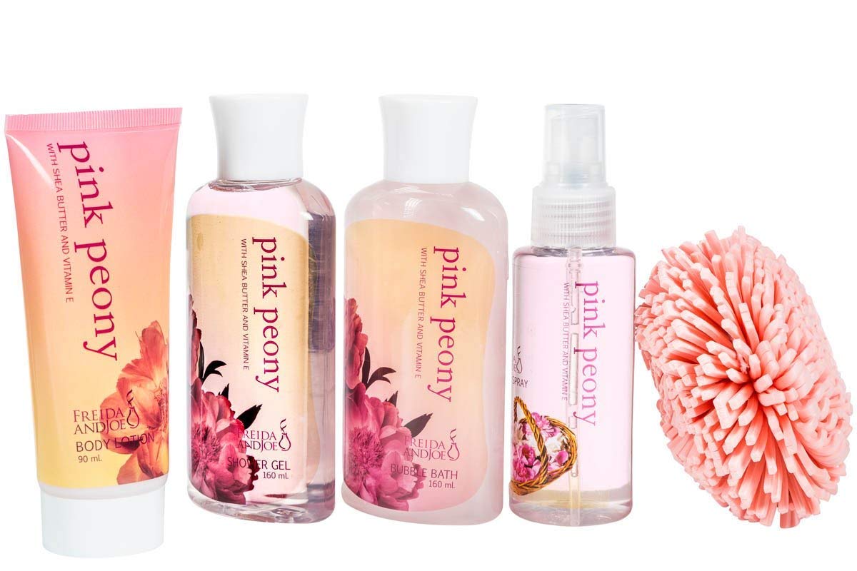 Freida and Joe Pink Peony body lotion 90ml bottle offers hydration