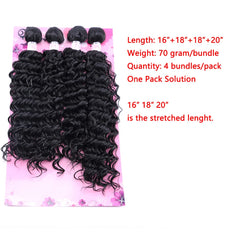 FRELYN Deep Wave Bundles 18inch front view showcasing bouncy curls and subtle shine.