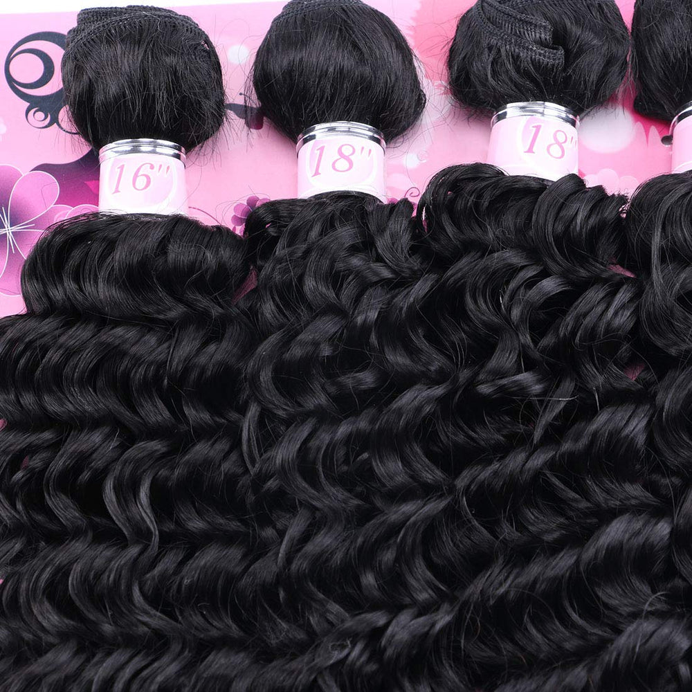FRELYN Deep Wave Bundles 20inch straightened look demonstrates versatile styling options.