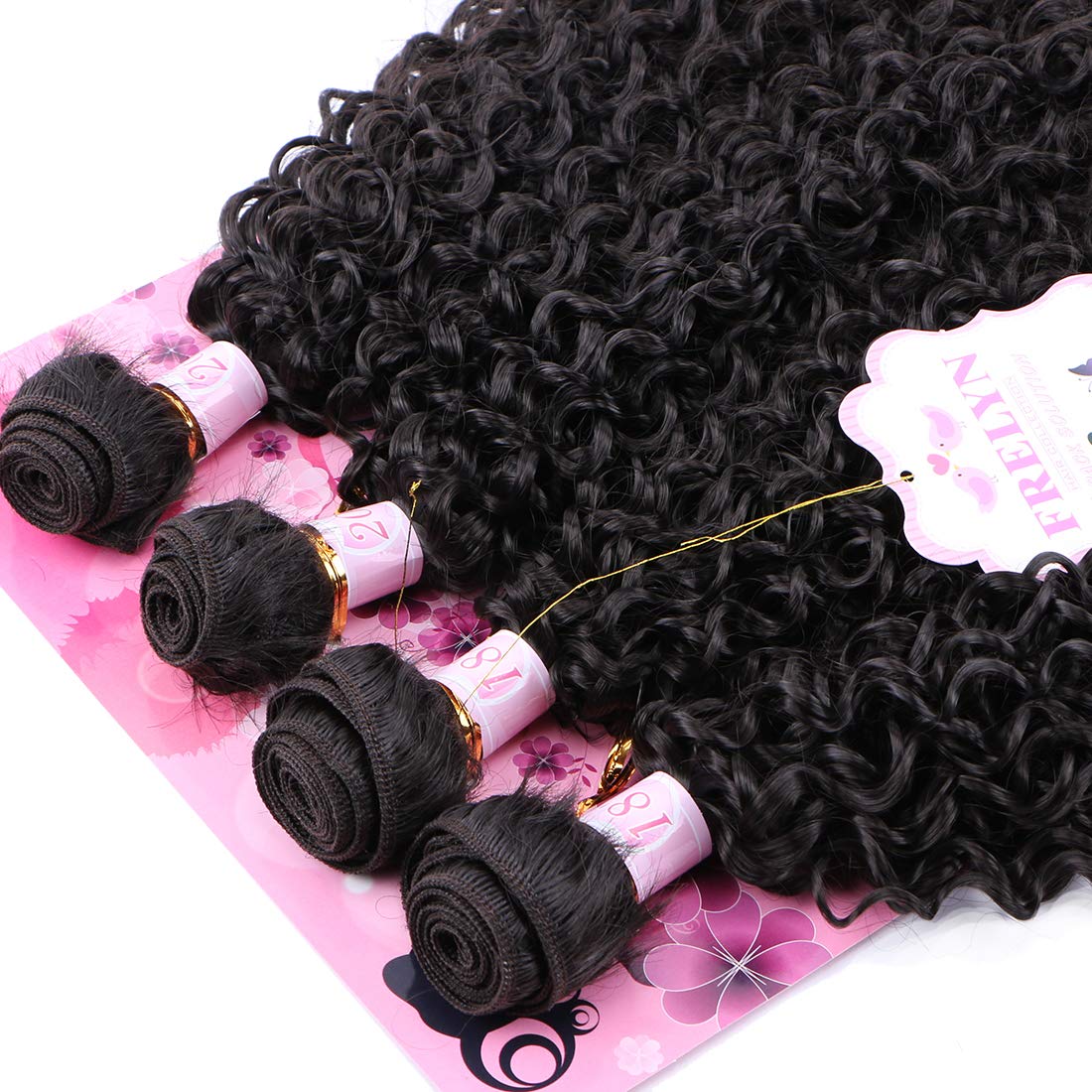 Frelyn 20in kinky curly extensions in dark brown offer natural-length styling options.