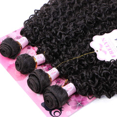 Frelyn 20in kinky curly extensions in dark brown offer natural-length styling options.