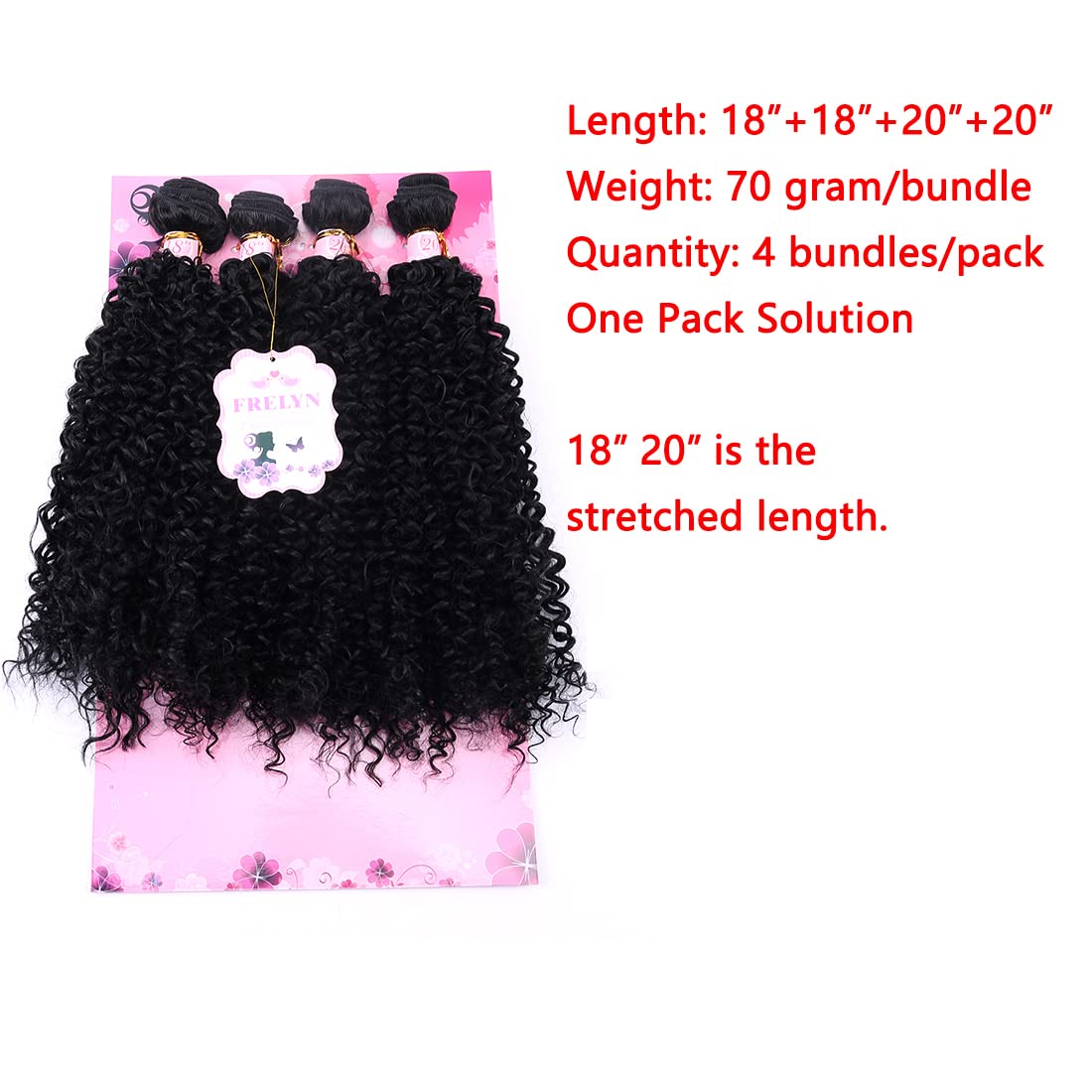 FRELYN kinky curly bundles weft closeup highlights soft heat-resistant fibers for styling