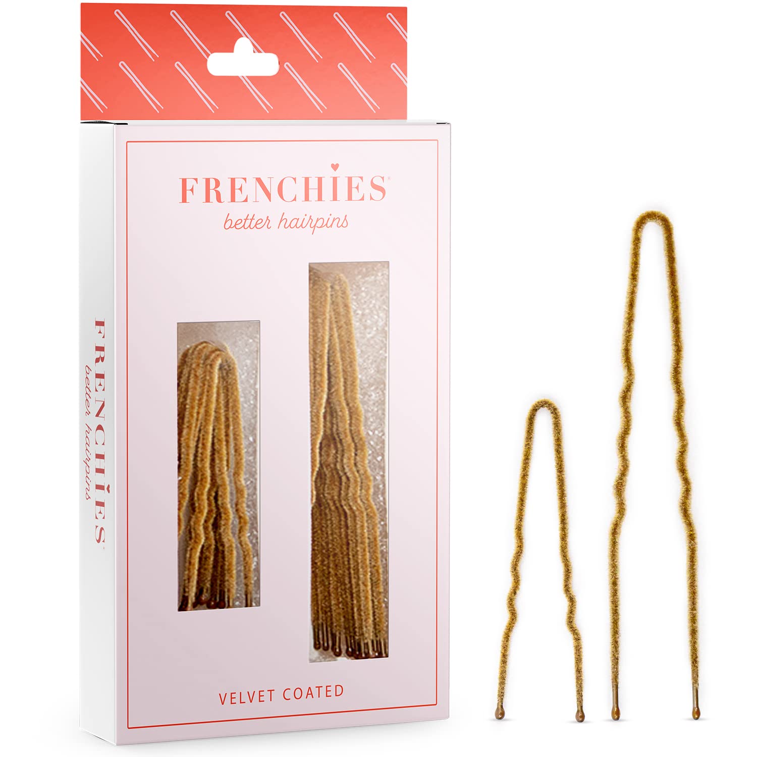 Frenchies French Twist Hair Pin blond 2in small secures updo with non-slip flocked coating.