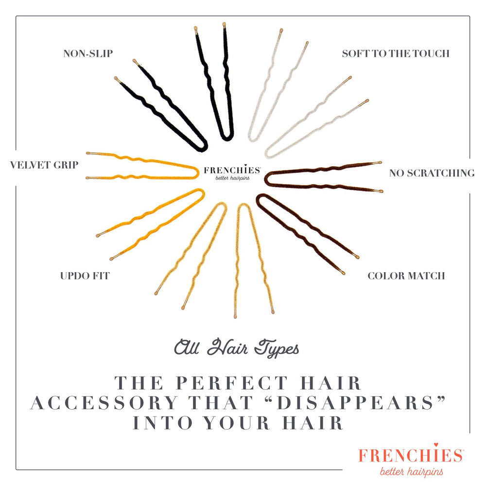 Frenchies French Twist Hair Pin blond 3in large for secure buns at weddings.