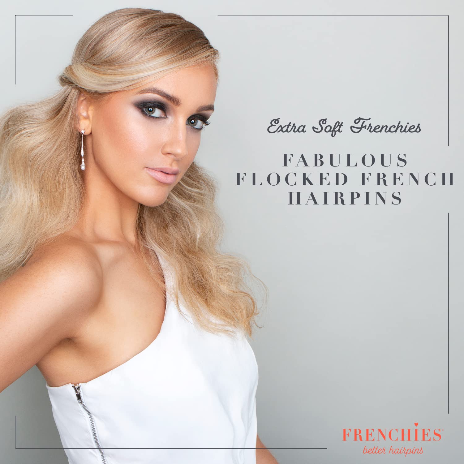 Frenchies French Twist Hair Pin blond close-up of microfiber flocked coating.