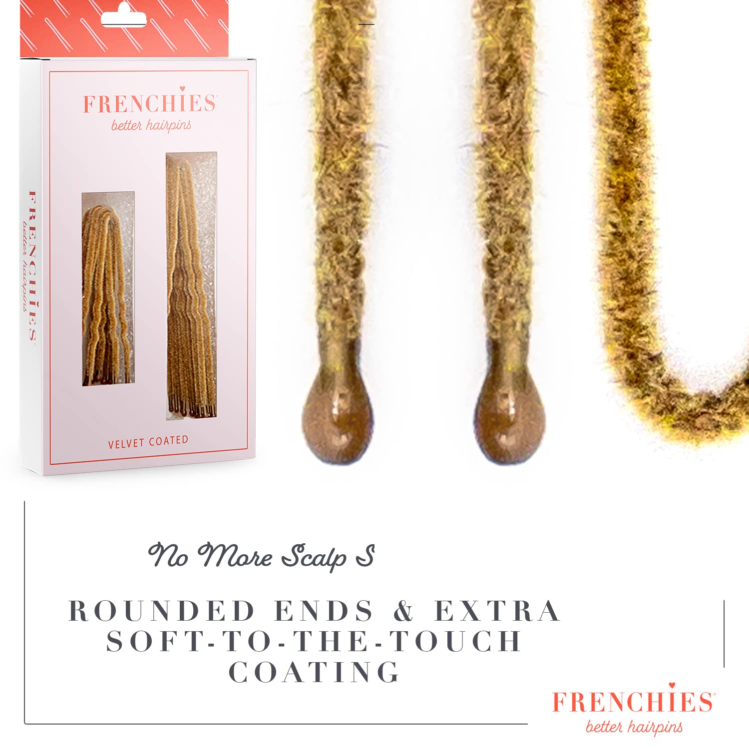 Frenchies French Twist Hair Pin blond used to secure wig extensions.