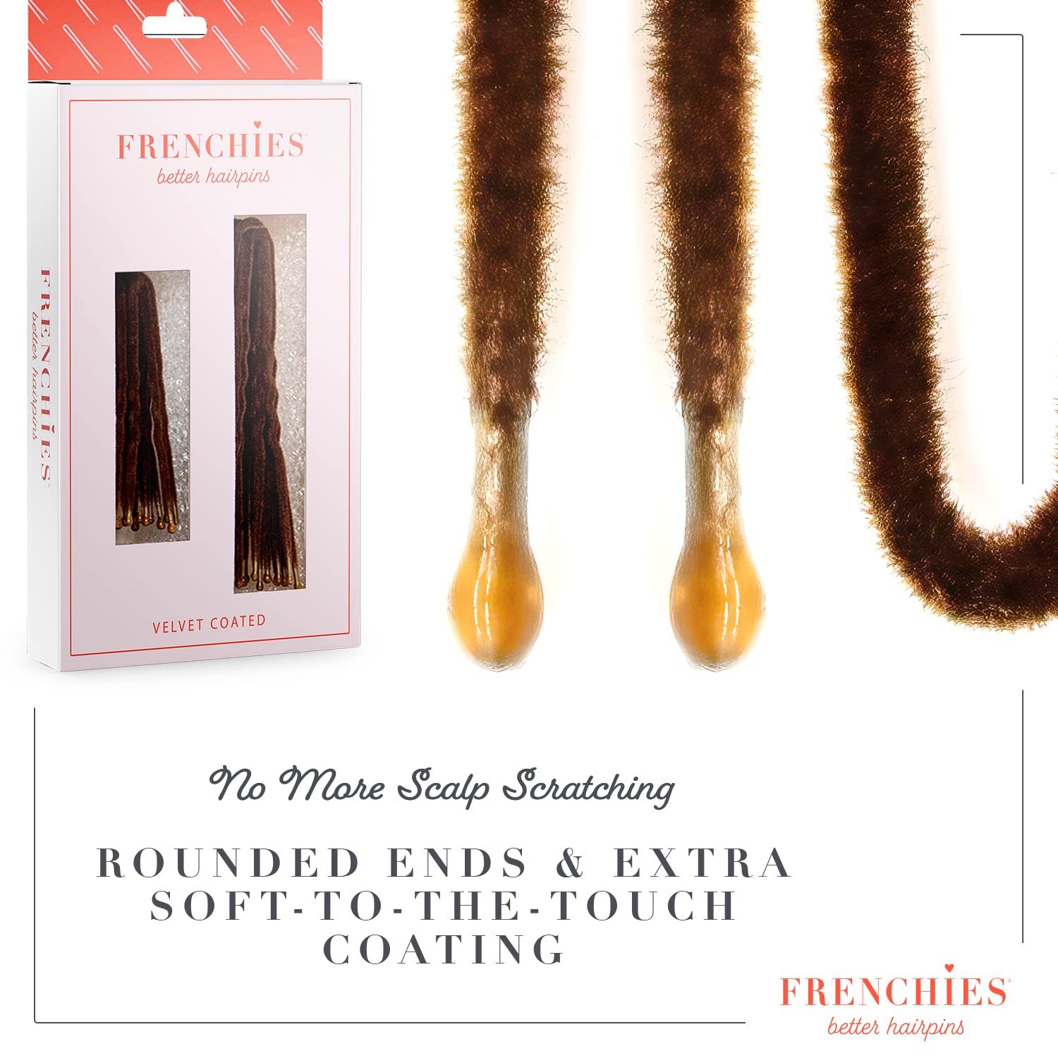 Frenchies French Twist Hair Pin brown 3in in wedding hairstyle demonstrating secure hold