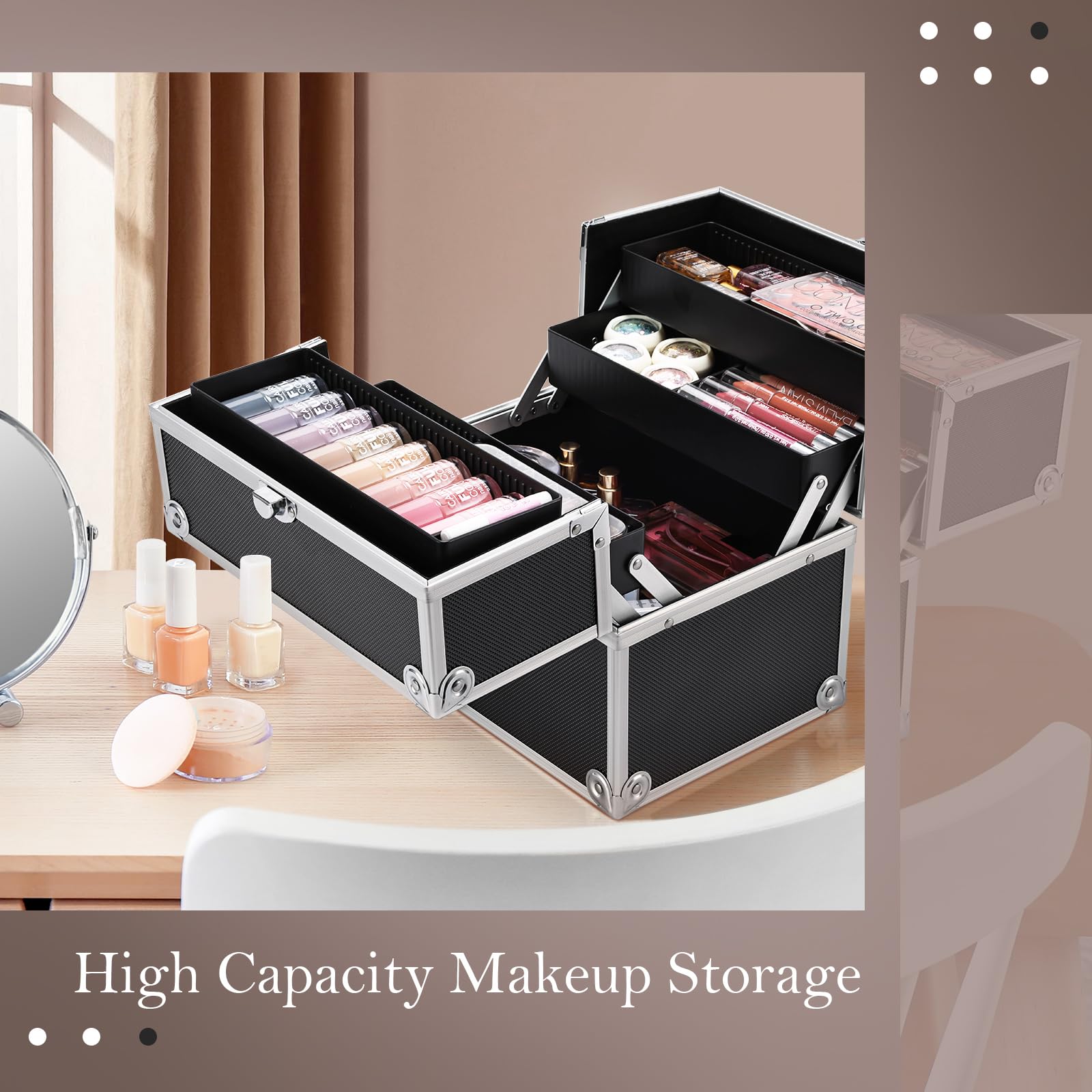 Frenessa bottom-compartment-palettes spacious area for palettes and larger items.