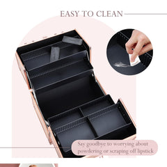 FRENESSA bottom compartment fits larger items like palettes and brushes.