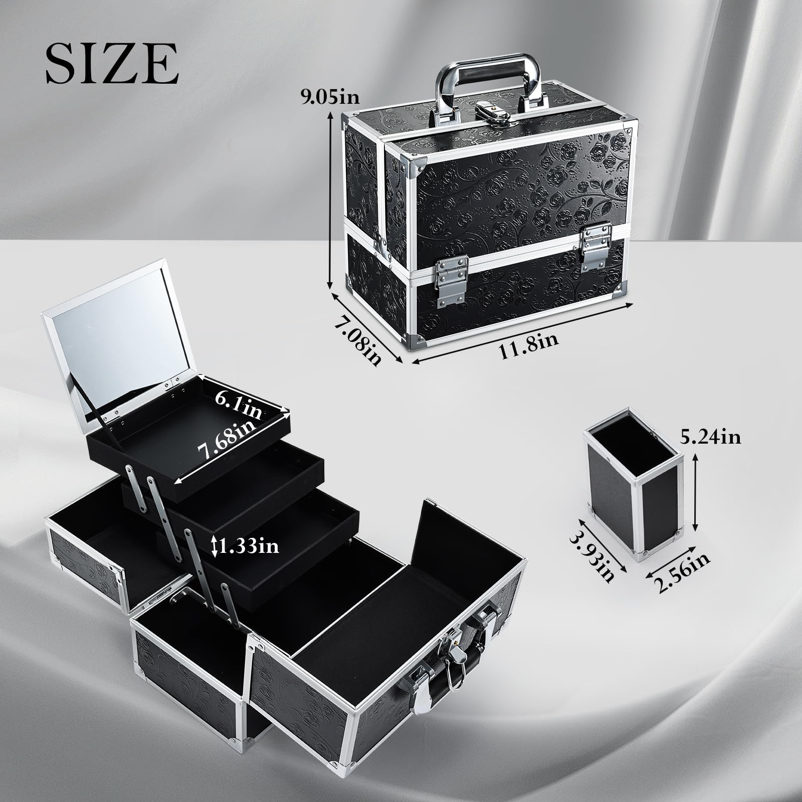 Frenessa travel-ready makeup case shown in real-life professional use