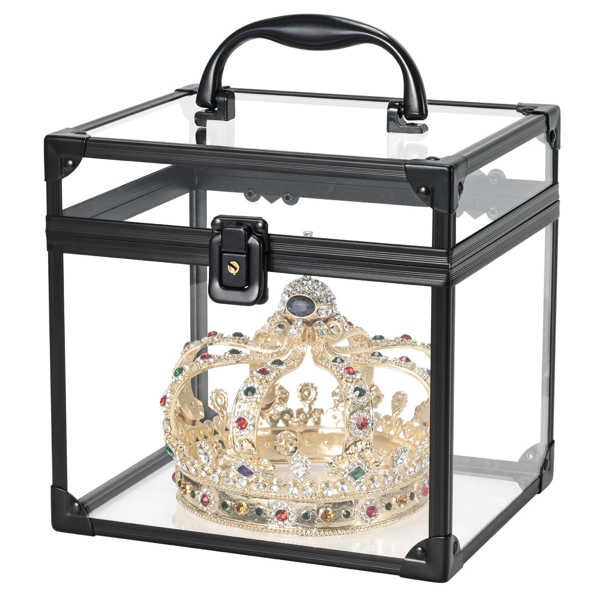 FRENESSA Clear Crown Box front view helps keep cosmetics neatly organized for everyday routines.
