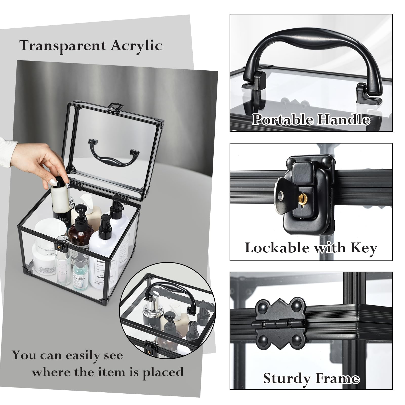 FRENESSA Clear Crown Box reinforced corners emphasize durability for frequent travel.