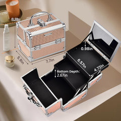 FRENESSA makeup case extendable trays organize brushes and palettes