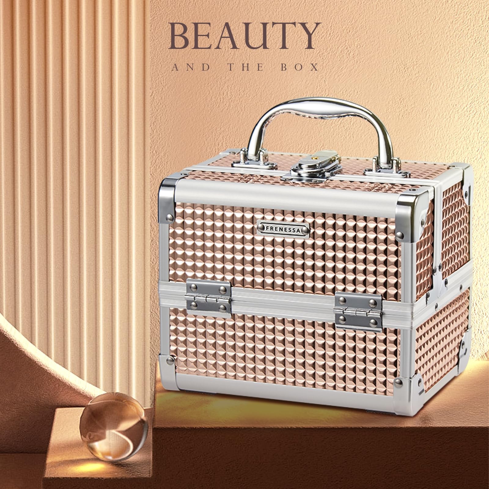 FRENESSA makeup case portable handle for easy carrying