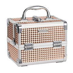 FRENESSA makeup case rose gold exterior shows portable travel-ready design