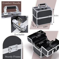 Frenessa makeup-train-case-handle ergonomic carry handle for comfortable transport.