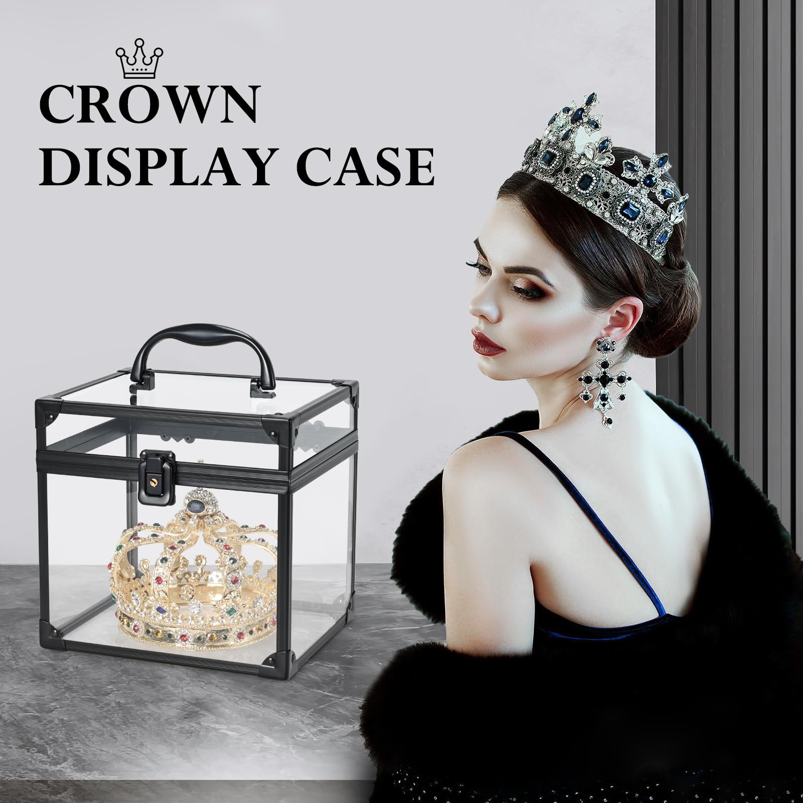 FRENESSA Portable Makeup Case top handle demonstrates effortless transport between rooms or on trips.
