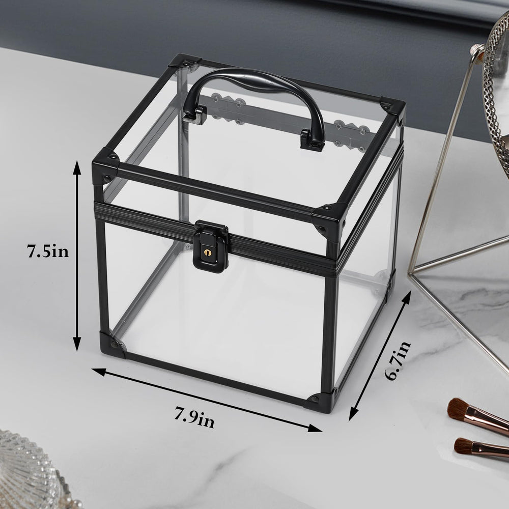 FRENESSA Portable Makeup Case transparent material offers quick visibility and fast access to essentials.