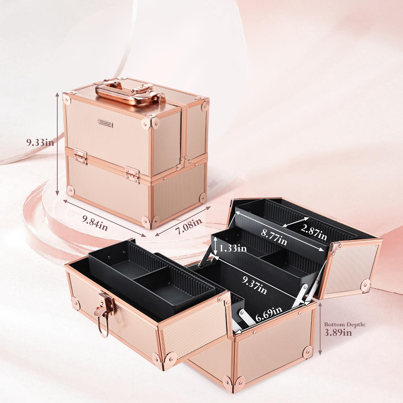 FRENESSA portable case with non-slip handle for comfortable transport.