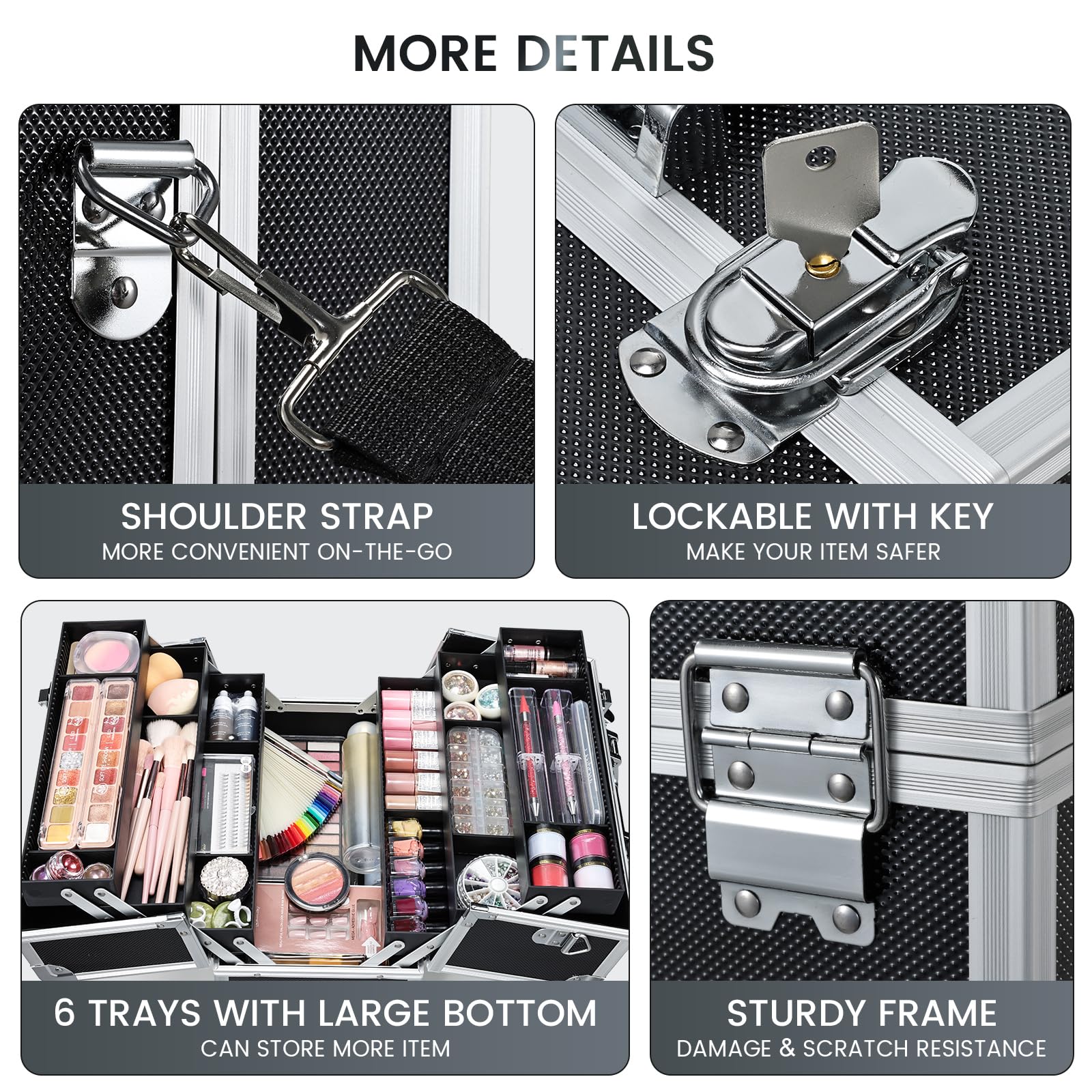FRENESSA case with non-slip handle for comfortable carrying.