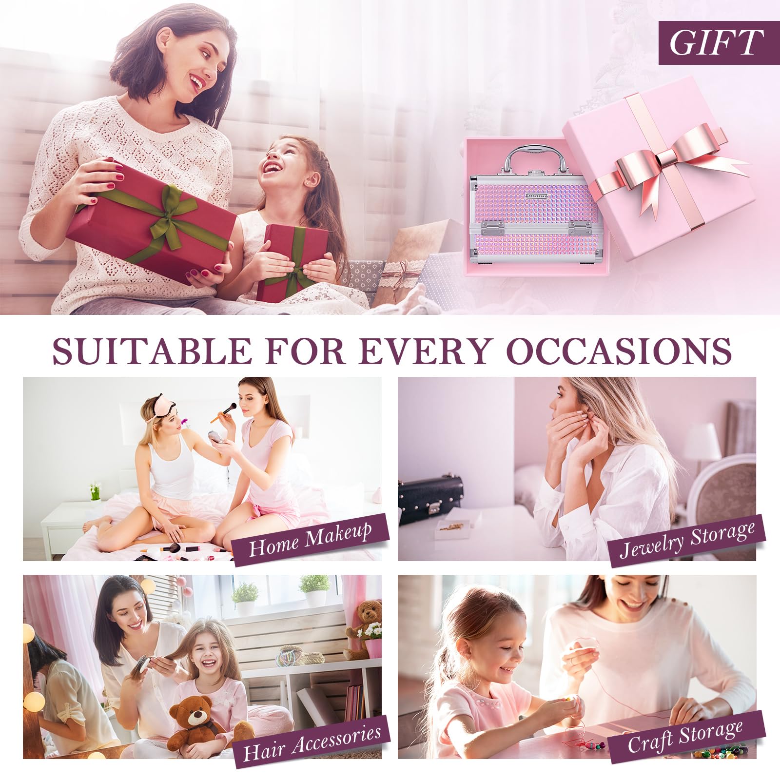 Frenessa two-tier tray setup for organized blushes and lipsticks