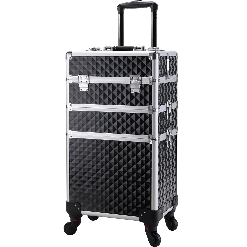 FRENESSA vintage black travel cosmetic trolley adds elegant storage.