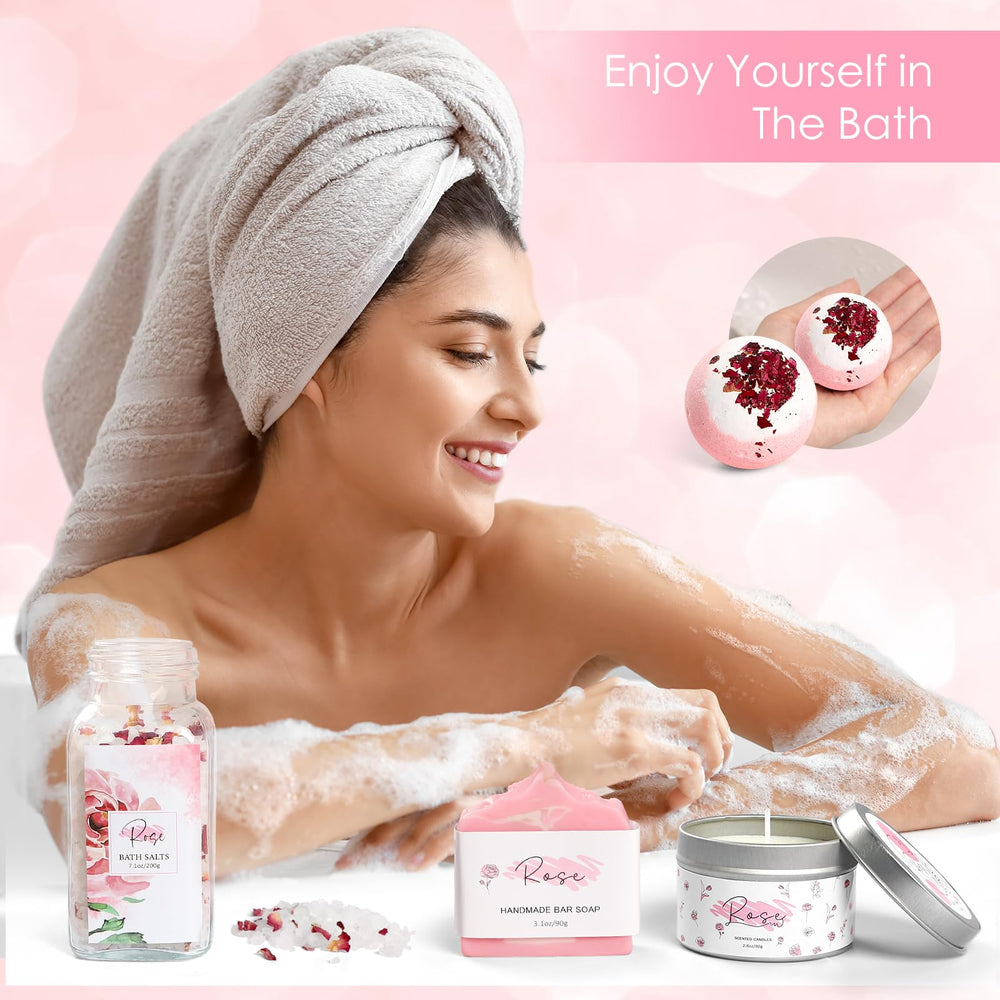 Frerdui Rose Bath Oil bottle adds a gentle scent to self-care.