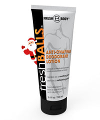 Fresh Balls Cream tube front for on-the-go anti-chafing relief in daily grooming.