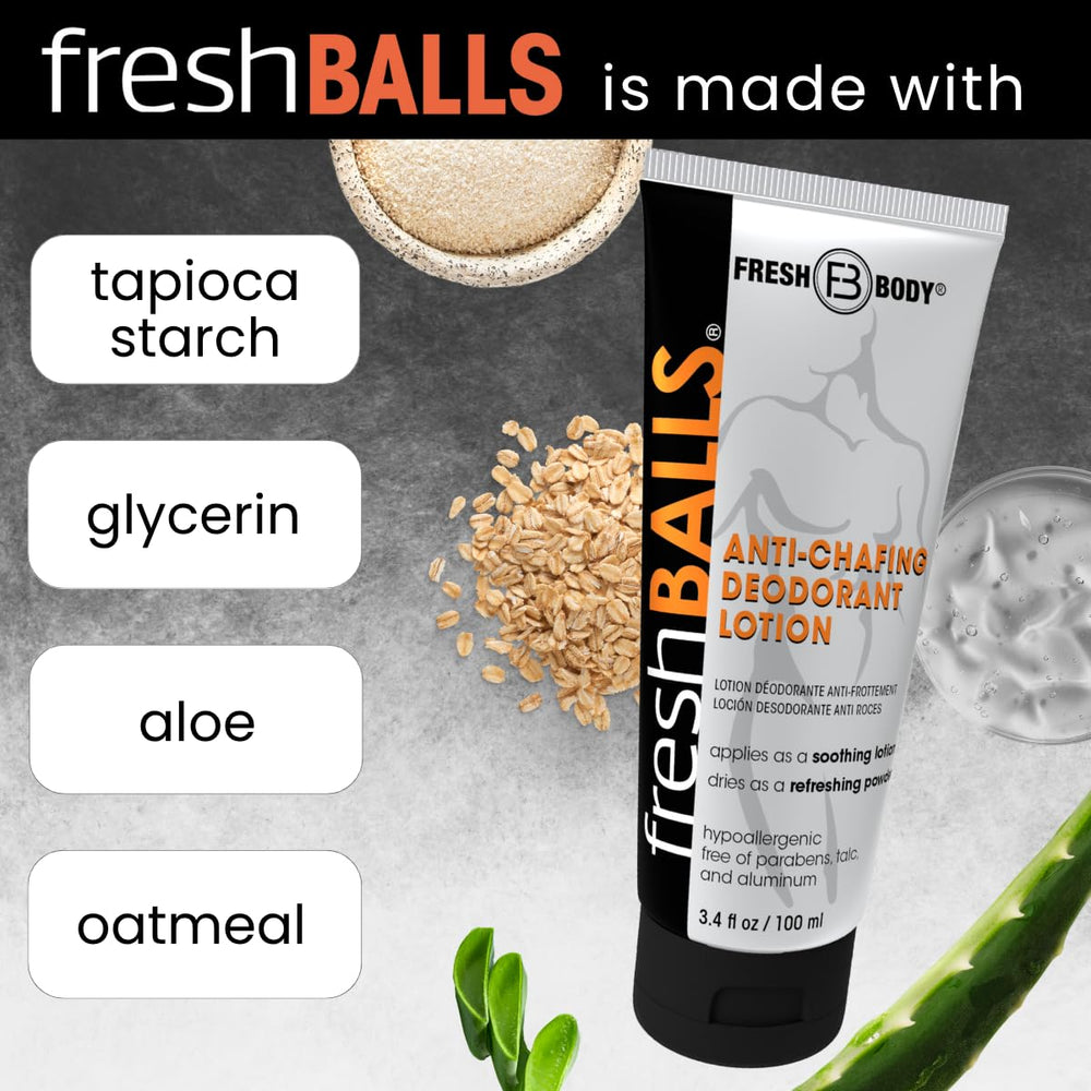 Fresh Balls Lotion cooling feel shown during activity