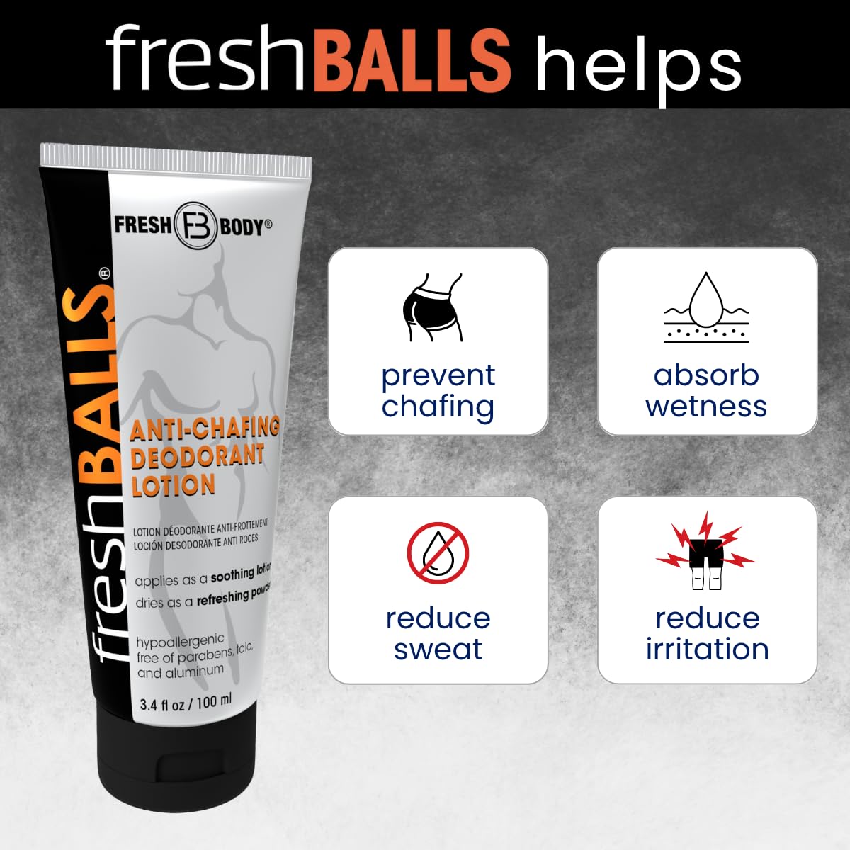 Fresh Balls Lotion silky-finish texture pictured on skin
