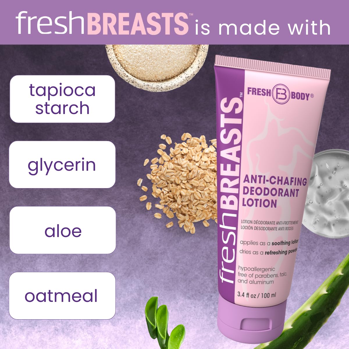 Fresh BREASTS close-up texture reveals non-greasy, silky powder finish.