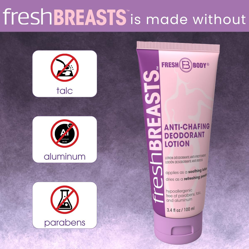 Fresh BREASTS dry-powder finish supports all-day comfort.