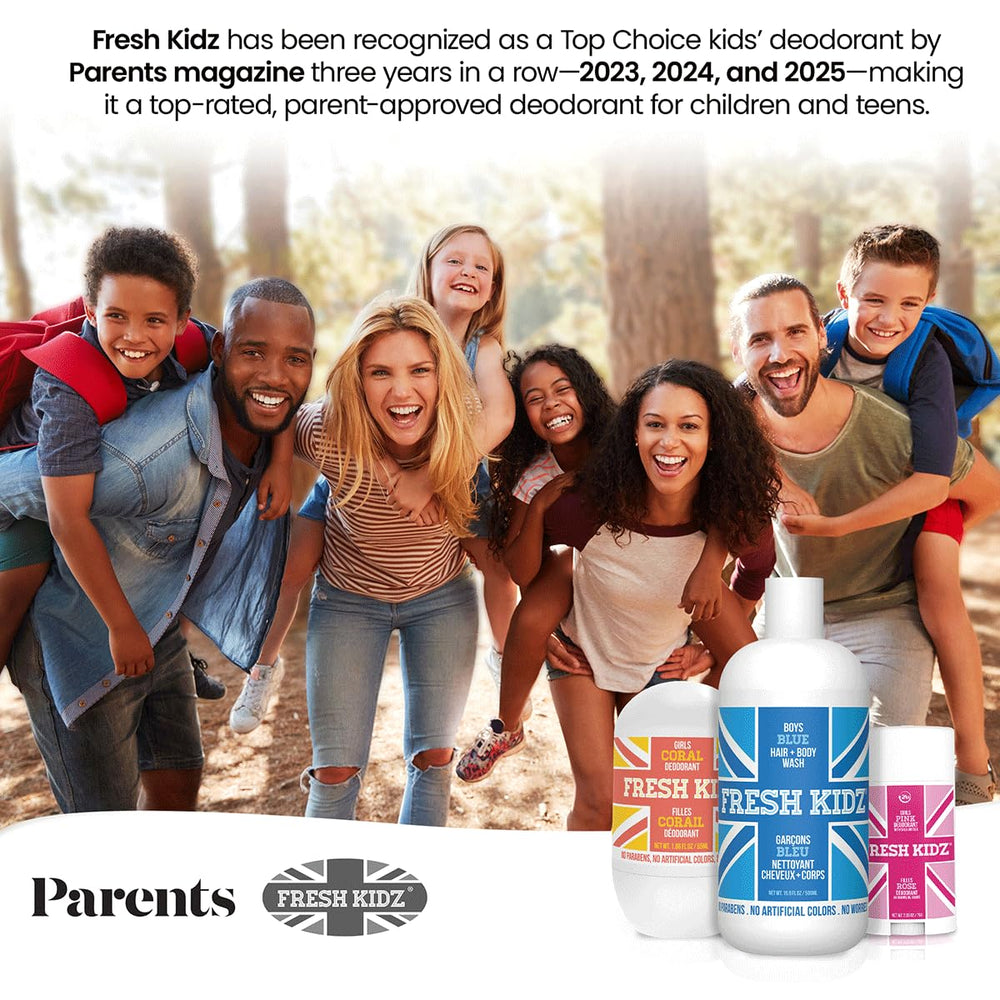 Fresh Kidz Purple roll-on application scene for easy, mess-free daily use.