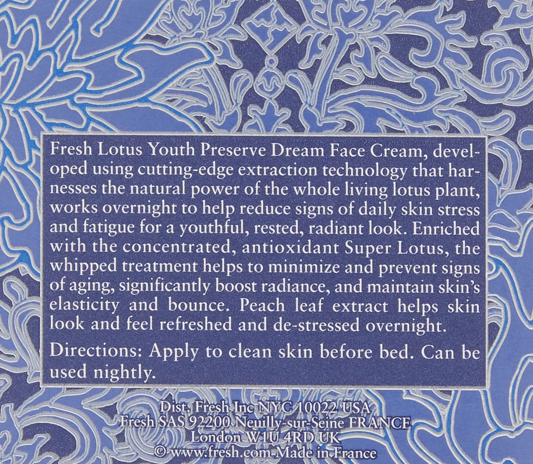 Fresh Lotus Dream Cream Super application shot illustrates soothing nightly skincare routine