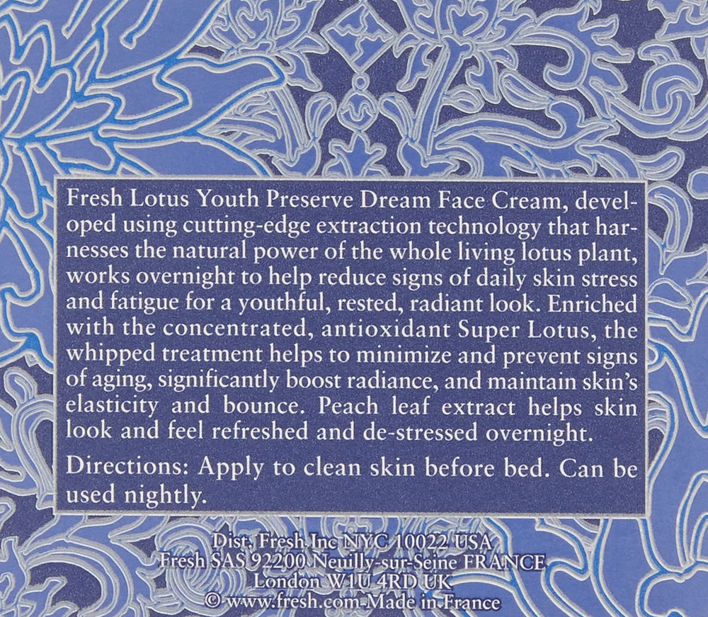 Fresh Lotus Dream Cream Super application shot illustrates soothing nightly skincare routine