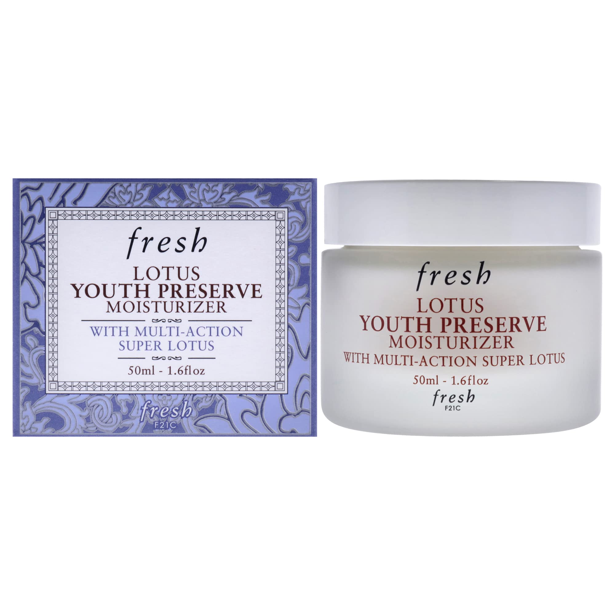 Fresh Lotus Youth Preserve Moisturizer jar closeup showing lightweight hydration