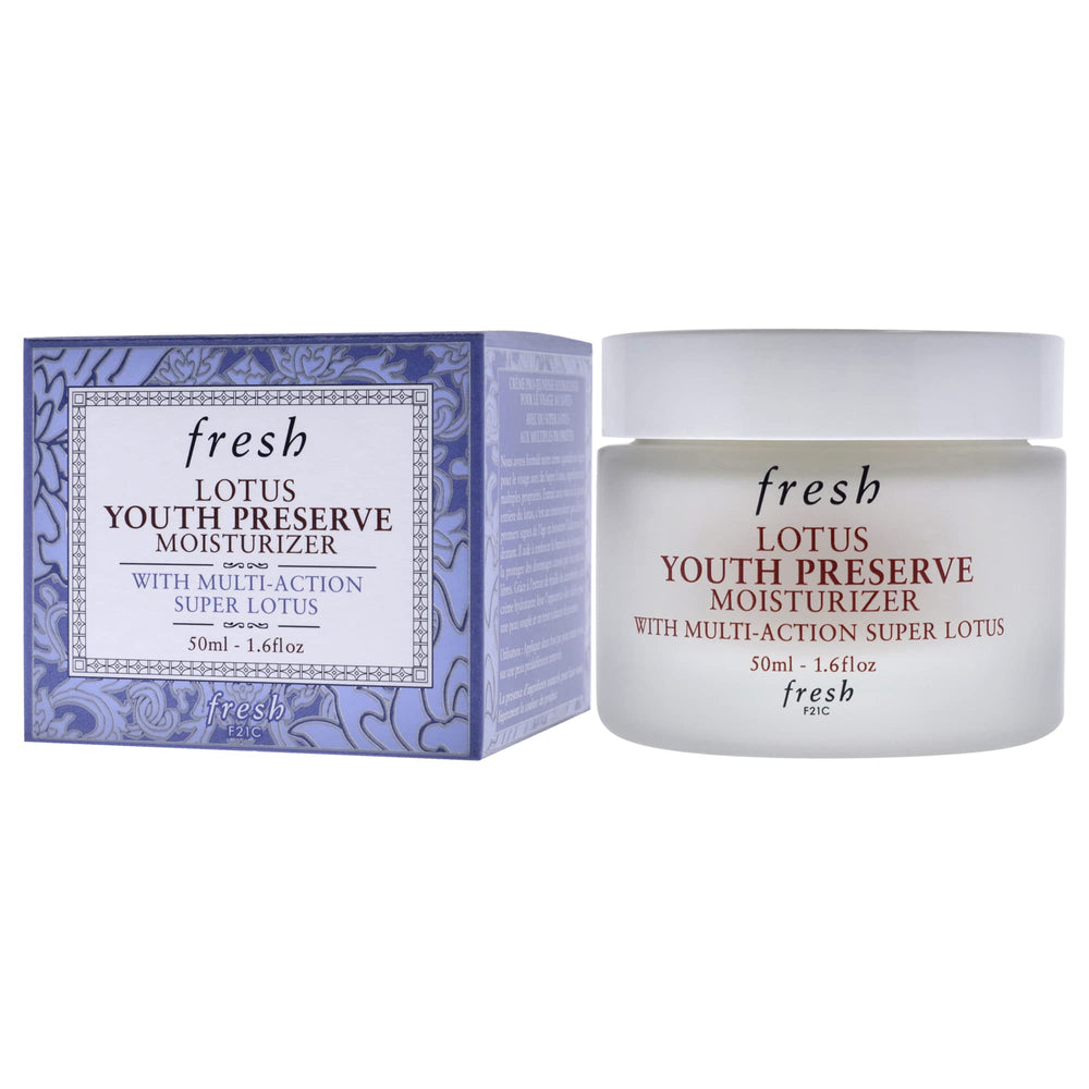Fresh Lotus Youth Preserve Moisturizer in a daily skincare routine setup