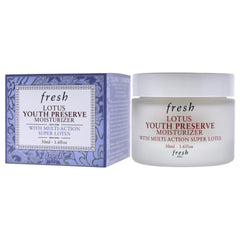 Fresh Lotus Youth Preserve Moisturizer in a daily skincare routine setup