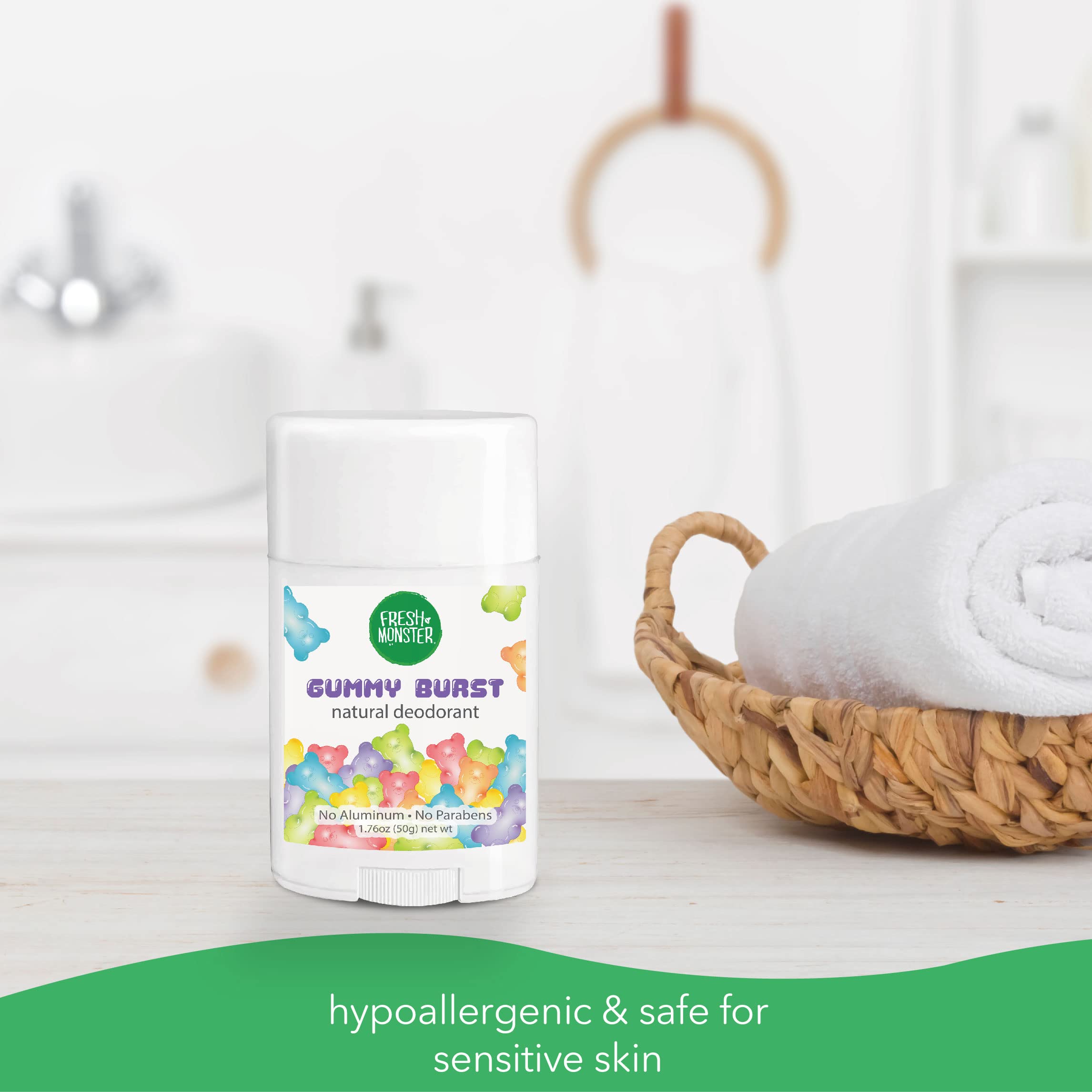 Fresh Monster 24-hour protection for active kids without harsh chemicals.