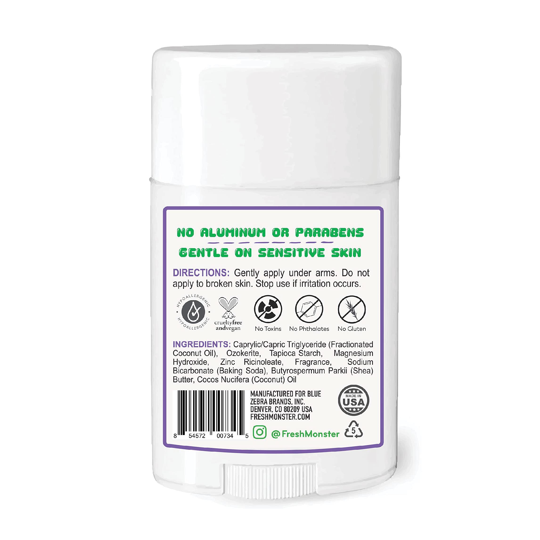 Fresh Monster dermatologist-tested deodorant ensures sensitive-skin friendly use.